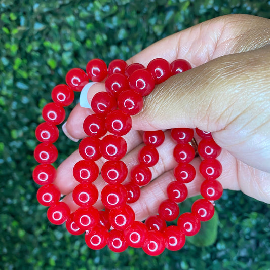 Candy Apple Red Beaded Bracelet